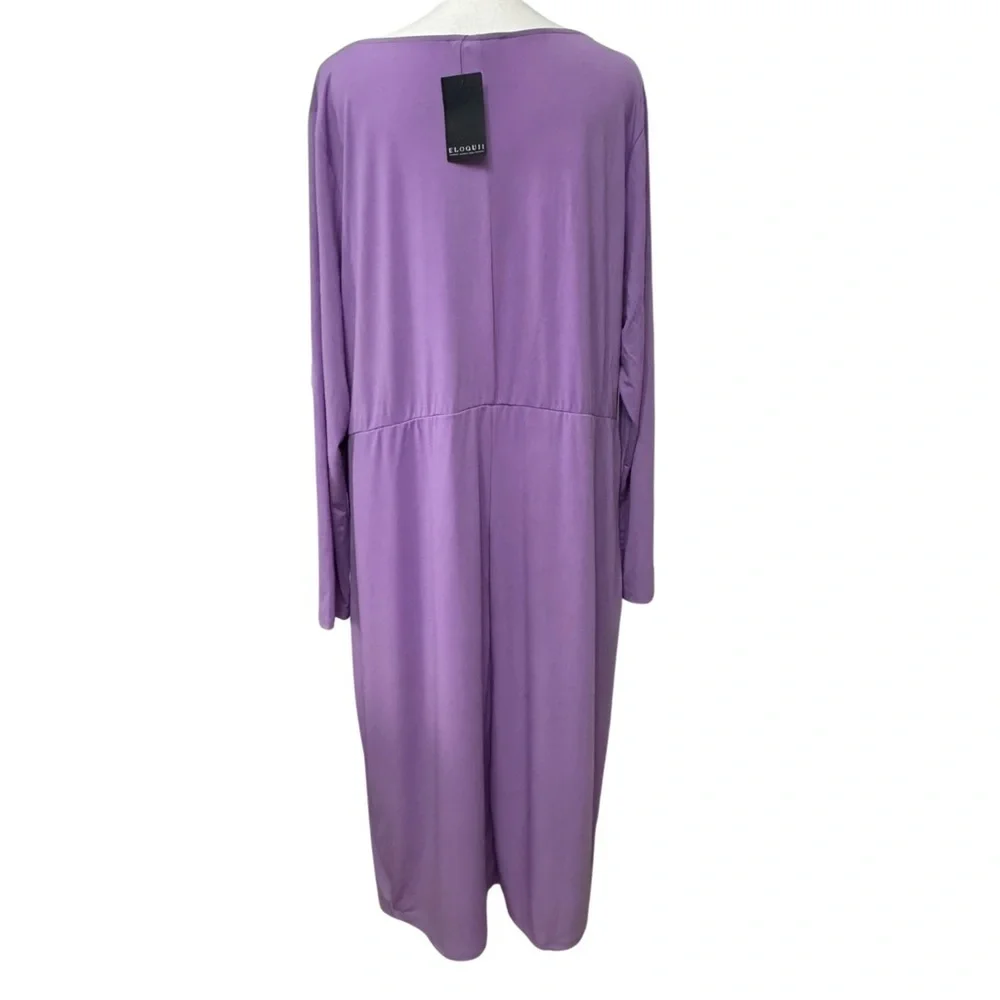 Eloquii Front Twist Cut Out Dress Lilac Size 22 NEW WITH TAGS